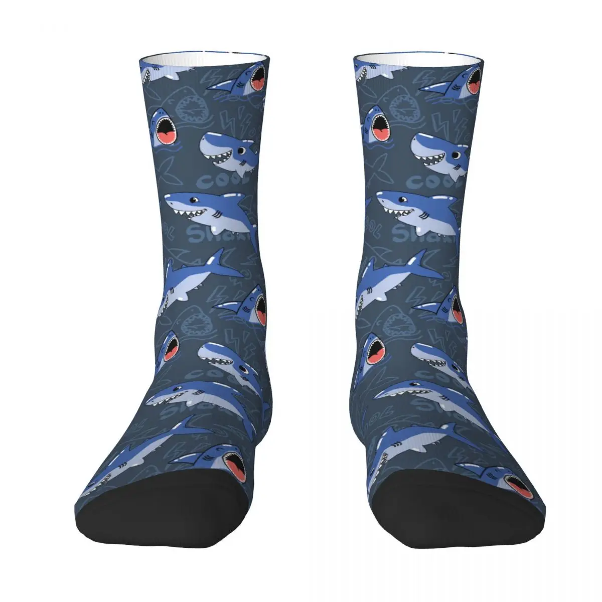 Sharks Ready To Attack shark Sock Printed Man Polyester