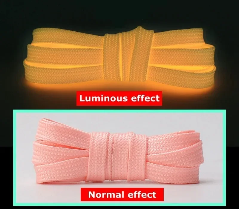 1/2 Paar leuchtende Schnürsenkel in 5 Farben, flach, geeignet für alle Schuhe, fluoreszierende Schnürsenkel, Party, zusammenhalten, Nachtlauf, Unisex-Schnürsenkel
