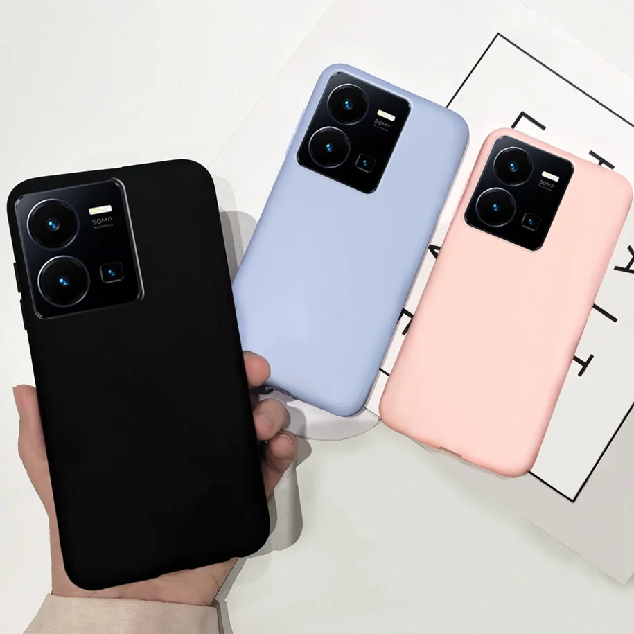 For Vivo Y35 4G Case Luxury Candy Color Full Cover Phone Case For Vivo Y35 2022 Fundas Soft Cover For VivoY35 Y 35 4G Bumper Bag