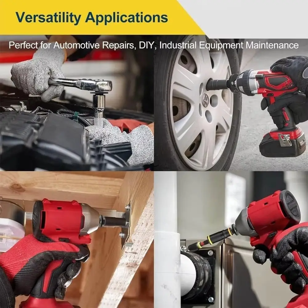 

4 шт. прочный набор ударных адаптеров для привода, портативный многофункциональный адаптер с храповым механизмом, низкопрофильный редуктор, ручные инструменты