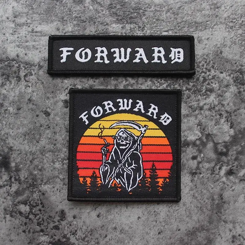 

FOG Forward Badge "Sunny Side" Sickle Reaper Morale Badge Square Armband with Backpack Hook Loop Patches for Clothing