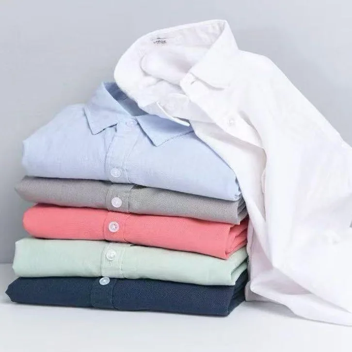 Casual Linen Long Sleeve Men's Shirt White Cotton Linen Jacket Spring Summer New Style Japanese Trend Men's Fashion Shirt