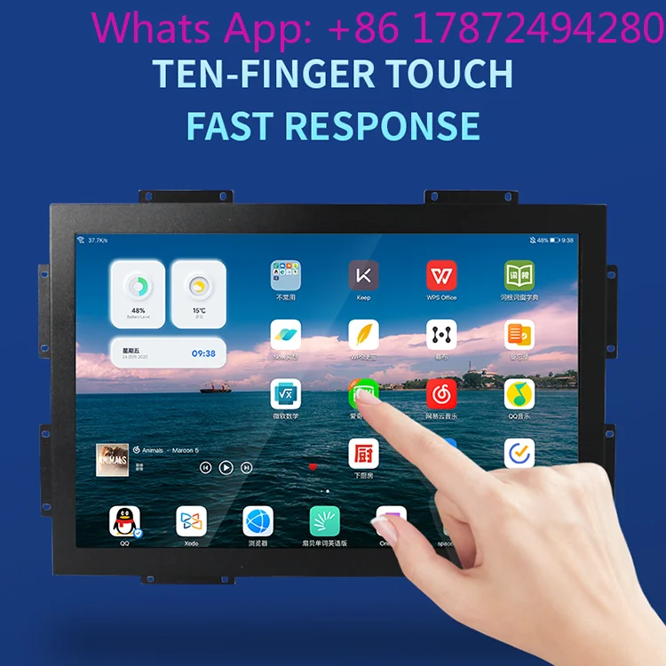 open frame 10~ 23.6 inch metal  wall screen touch screen LCD high definition VGA touch screen