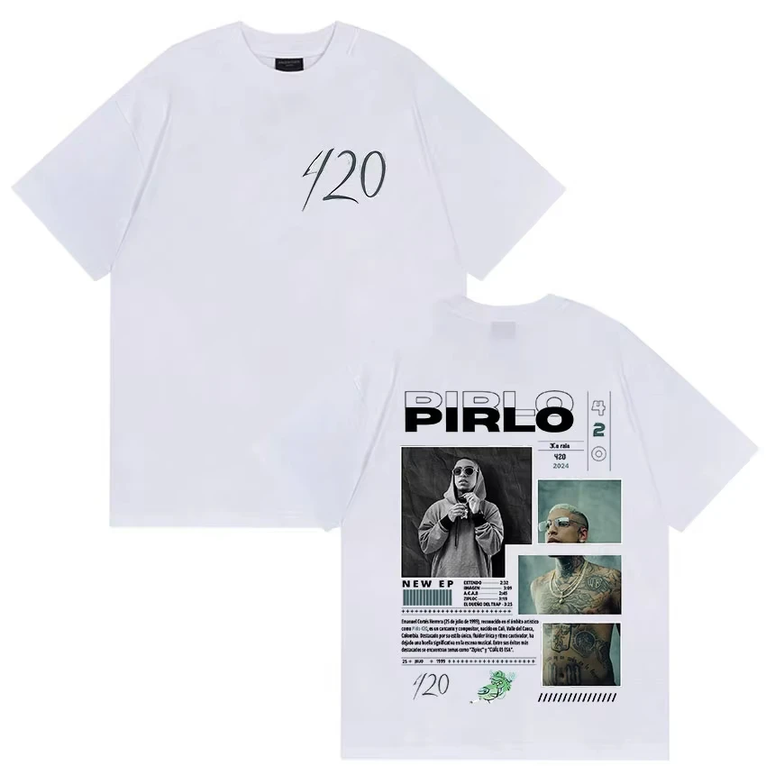 Rapper Pirlo 420 Tour New Album Merch T Shirts Men's Hip Hop Oversized Short Sleeve T-shirts Fashion High Quality Cotton T-shirt
