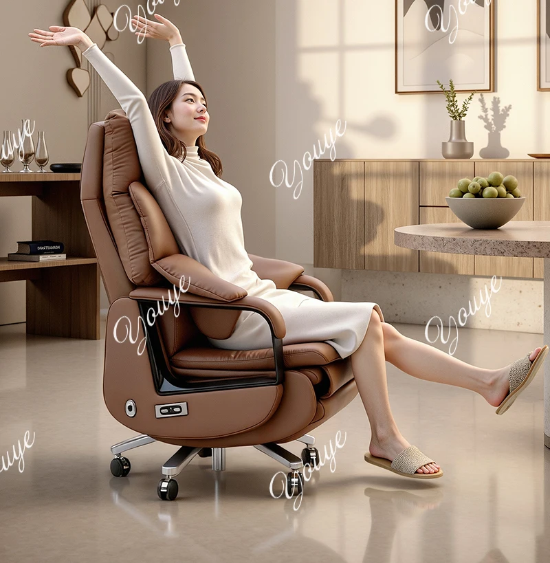 

Electric Boss Chair Reclining Leather Computer Chair Massage Office High-end Sofa Seat Lunch Break Chair