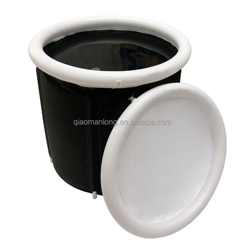 China Factory Extra Large Outdoor Inflatable Portable Athlete Cold Water Therapy Plunge Barrel Bath Tub with Lid