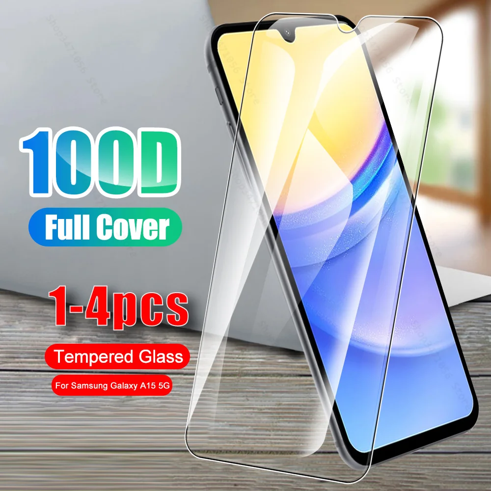Закаленное стекло 100D для Samsung Galaxy A15, защитная пленка для экрана Samsung 15, 15A, Samsung GA15, GalaxyA15, 4G, 1-4 шт.