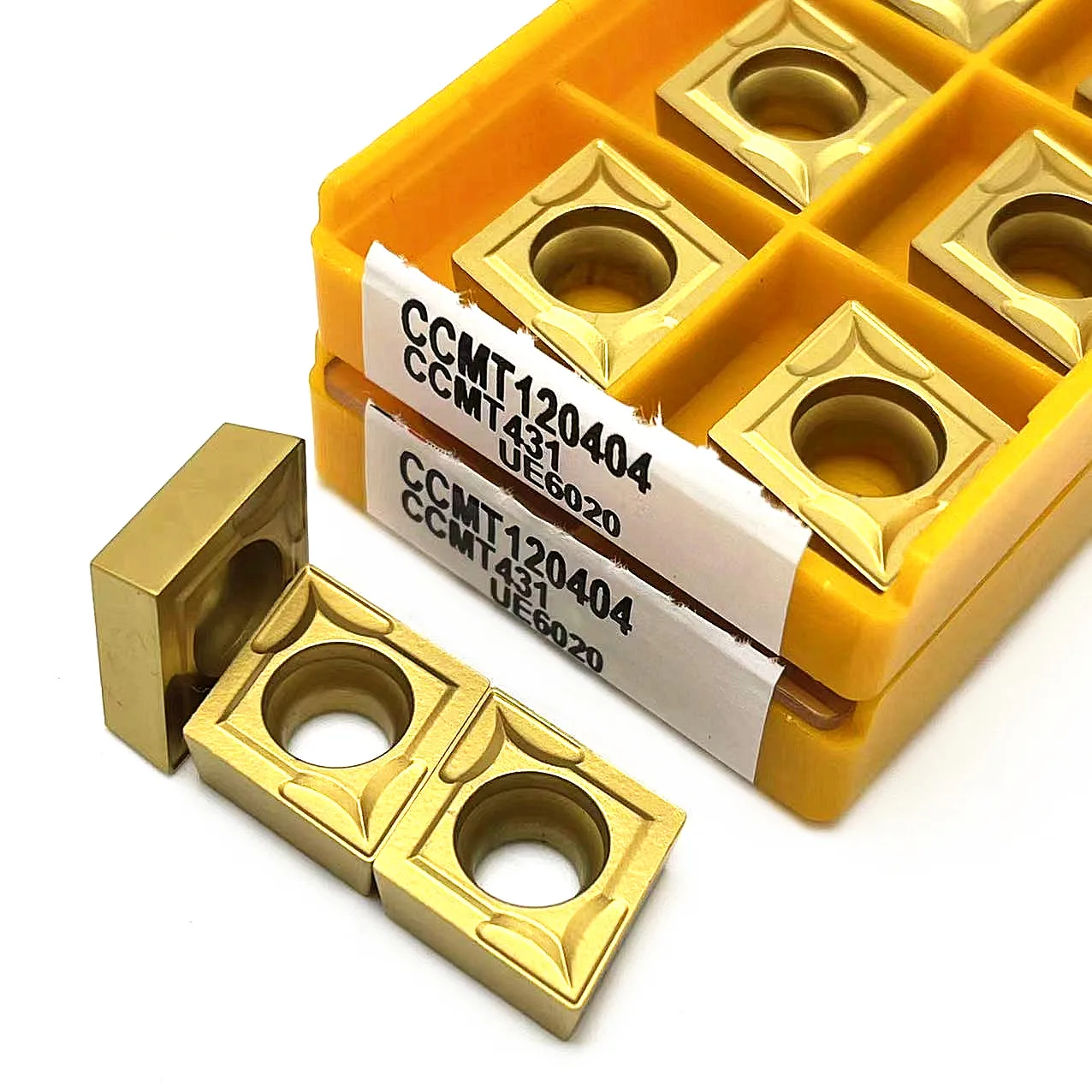 แผ่นใบมีด10ชิ้นสำหรับ US735 UE6020คาร์ไบด์แทรก mesin bubut CNC CCMT120408 VP15TF MA