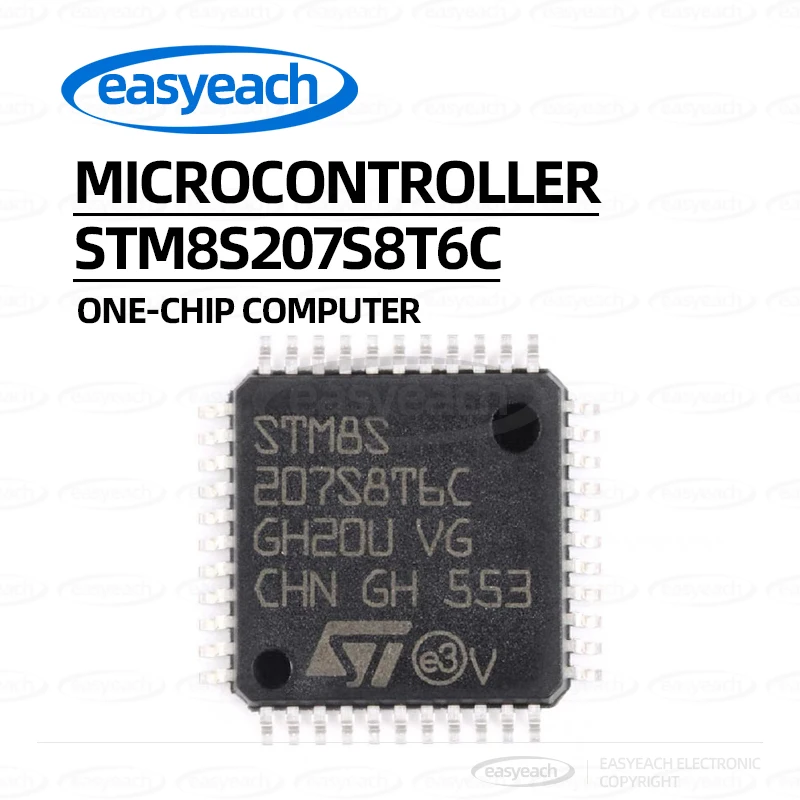 STM8S207S8T6C STMicroelectronics مكونات متحكم صغير IC رقاقة المعالج
