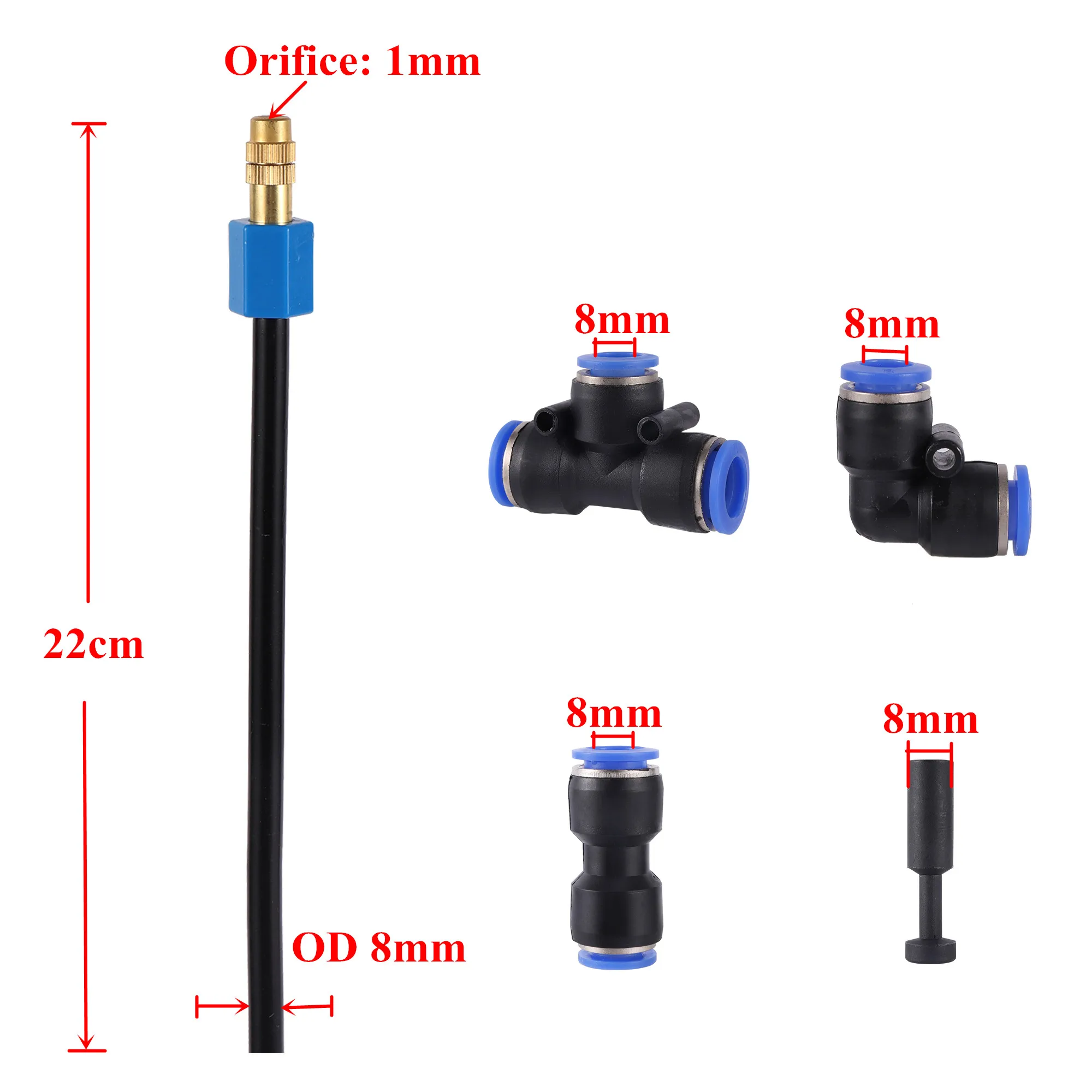 OD 8mm Free Bend Spray dysza zamgławiająca zestaw Gareden System nawadniania w szklarni Fogger akwarium gad wilgotność nebulizator