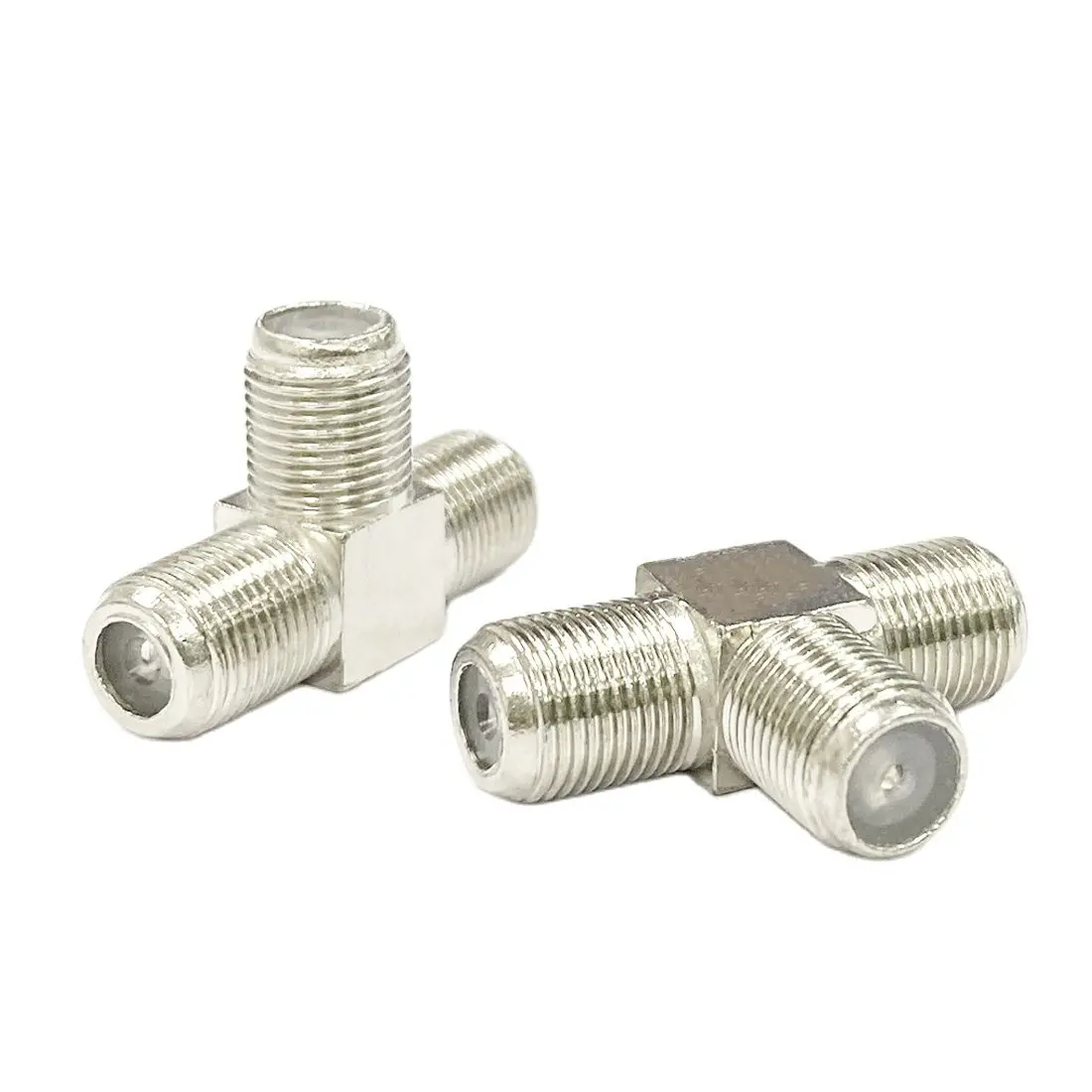 5pcs F Female Switch 2x F Jack RF Coax Adapter T Type Splitter Convertor for CATV British System