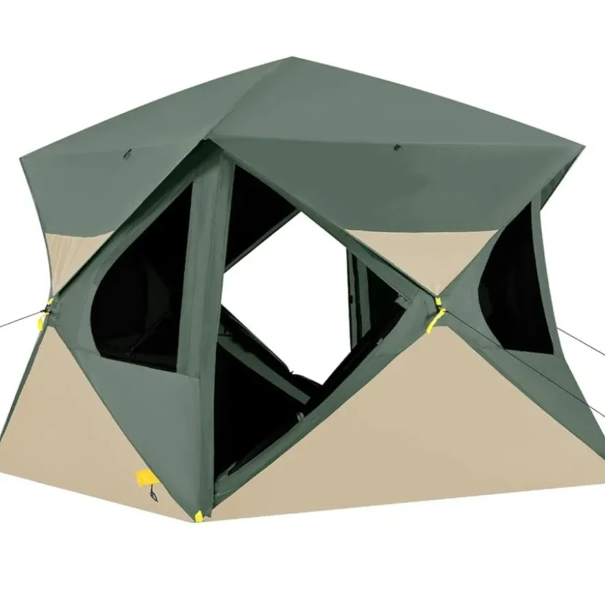 Carpa de Camping Grande y Sencilla de Apertura Rápida para Varias Personas, Plegable, Impermeable, con Protección Solar, para las Cuatro Estaciones