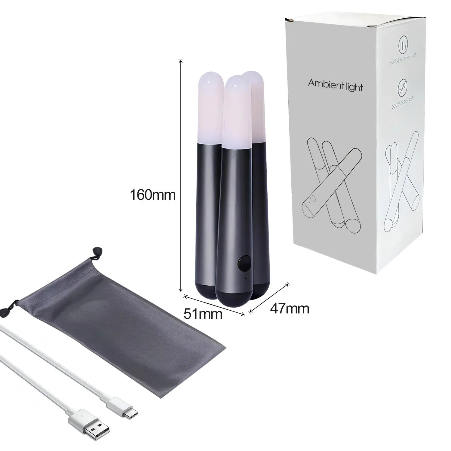 LED Camping Night Light USB Rechargeable Lantern with Dimming Portable Camping Lights  Hiking Night Walking