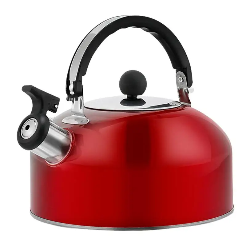 1,8 l kleine tragbare Pfeif kessel Teekanne Edelstahl pfeifen ergonomischen Griff Teekanne für Camping Home Office Restaurant