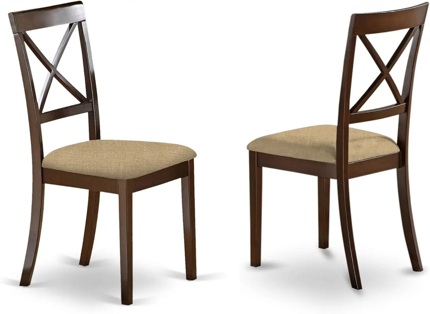 Bost5-Cap-C Boston 5 Piece Dinette Set Includes A Round Kitchen Table And 4 Linen Fabric Dining Room Chairs, 42X42 Inch