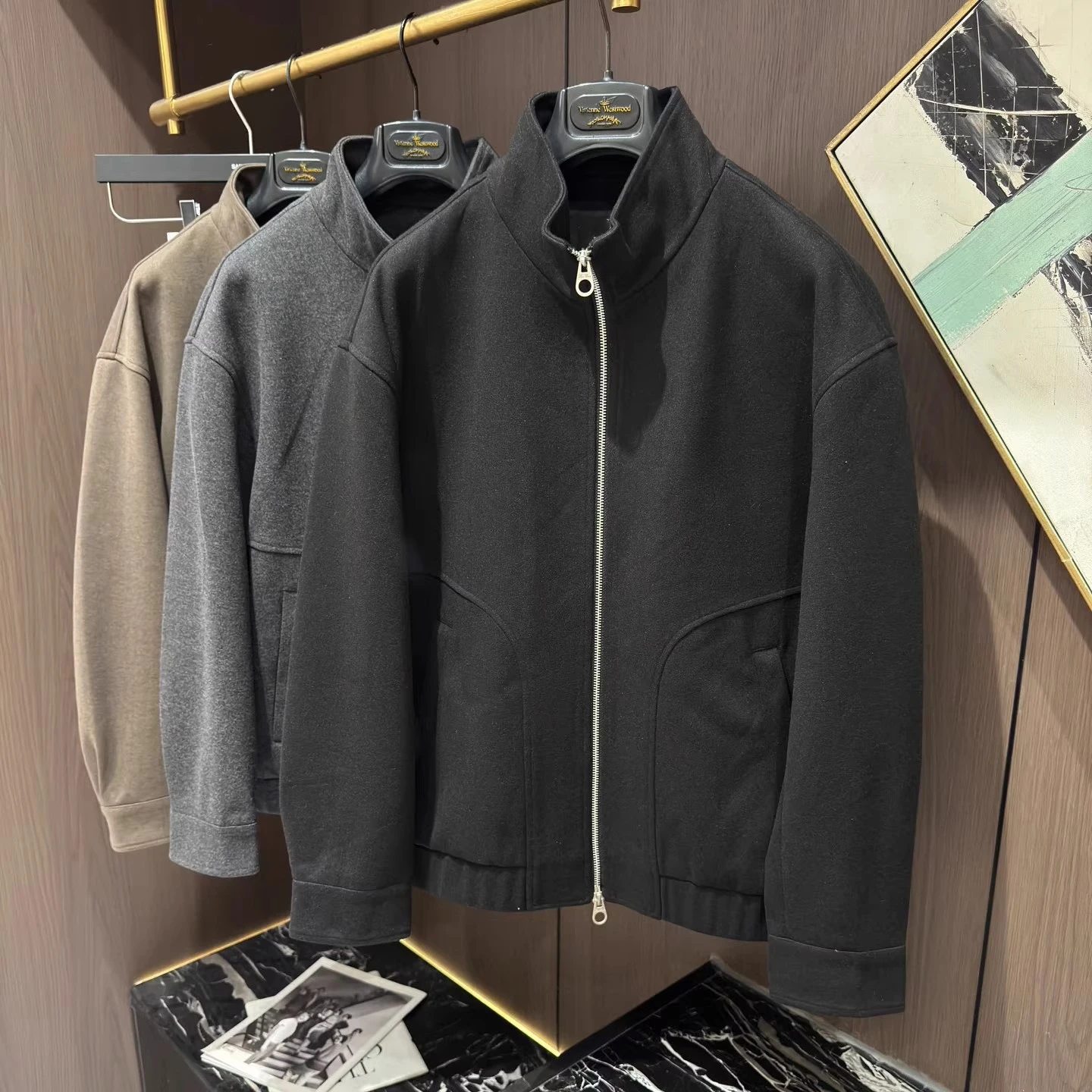 

Italian LP Casual Stand-Up Collar Executive Zipper Jacket