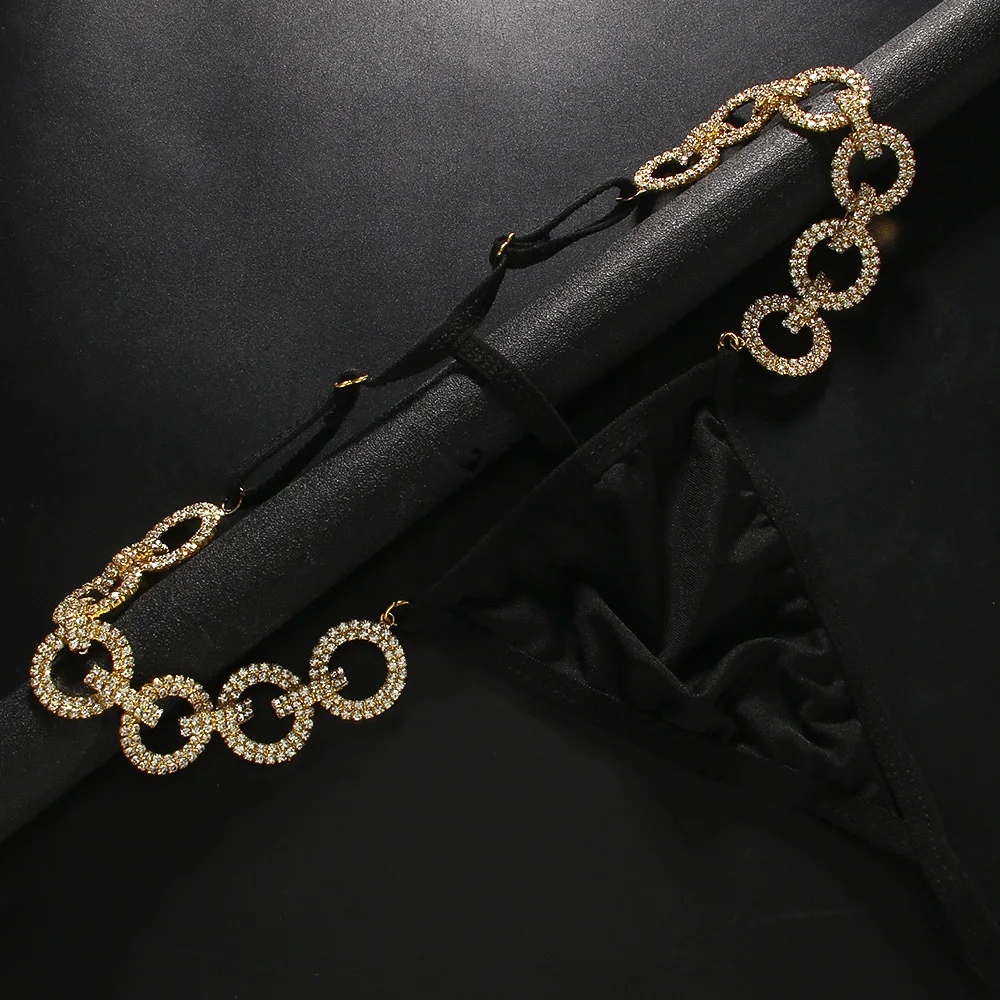 أزياء هندسية ملخصات سراويل النساء حجر الراين نادي الرقص مثير بيكيني مجوهرات اكسسوارات اللباس الداخلي كريستال الجسم سلسلة الهذيان الهدايا #4