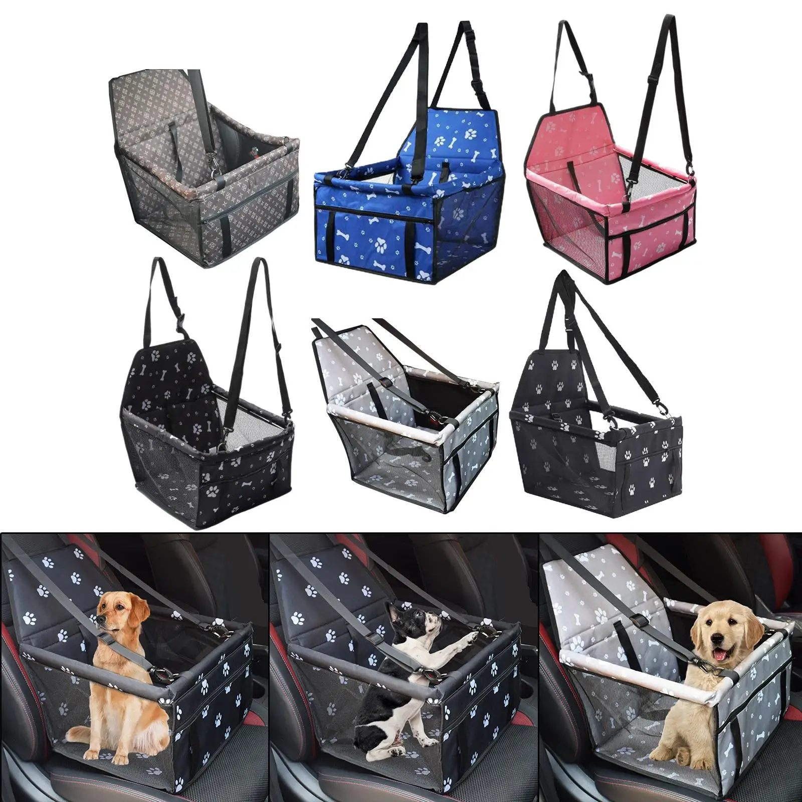 Pet Dog Car Seat Cover Travel Dog Safe Dog Car Seat Basket Cat Puppy Bag Travel Mesh Hanging Waterproof Bags Carrier Outdoor