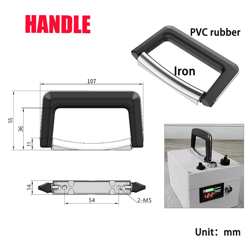 1PC Black Movable PVC Welding Machine Handle Distribution Box Handle Industrial Hardware Accessories