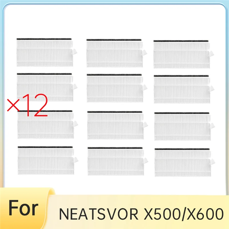 

Акция! 12 шт. фильтр для NEATSVOR X500/X600, аксессуары для подметальных машин, повышенная эффективность очистки, долговечные запасные аксессуары