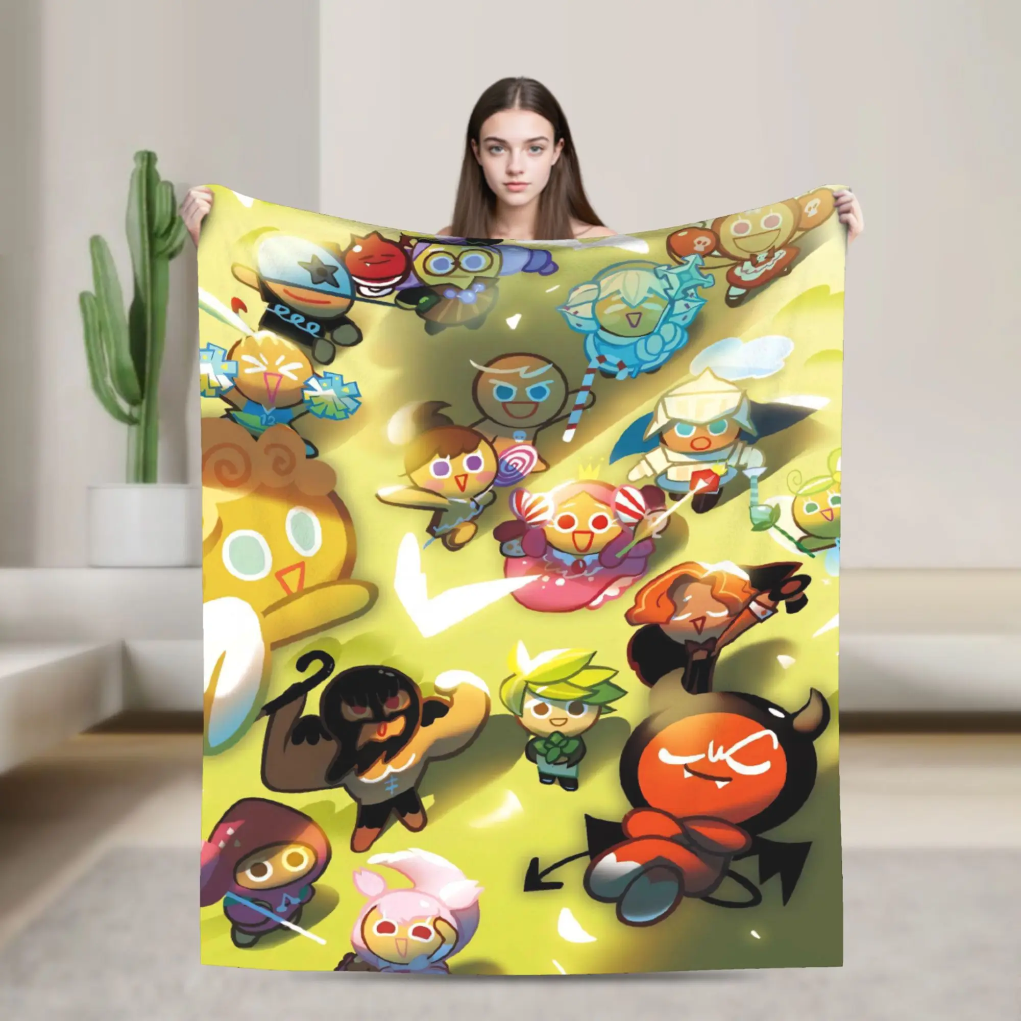 

Warm Soft BlanketKids Decorative Game C-Cookie Run Kingdom Bedding Throws Flannel Bedspread Bedroom Street Trend Sofa Bed Cover