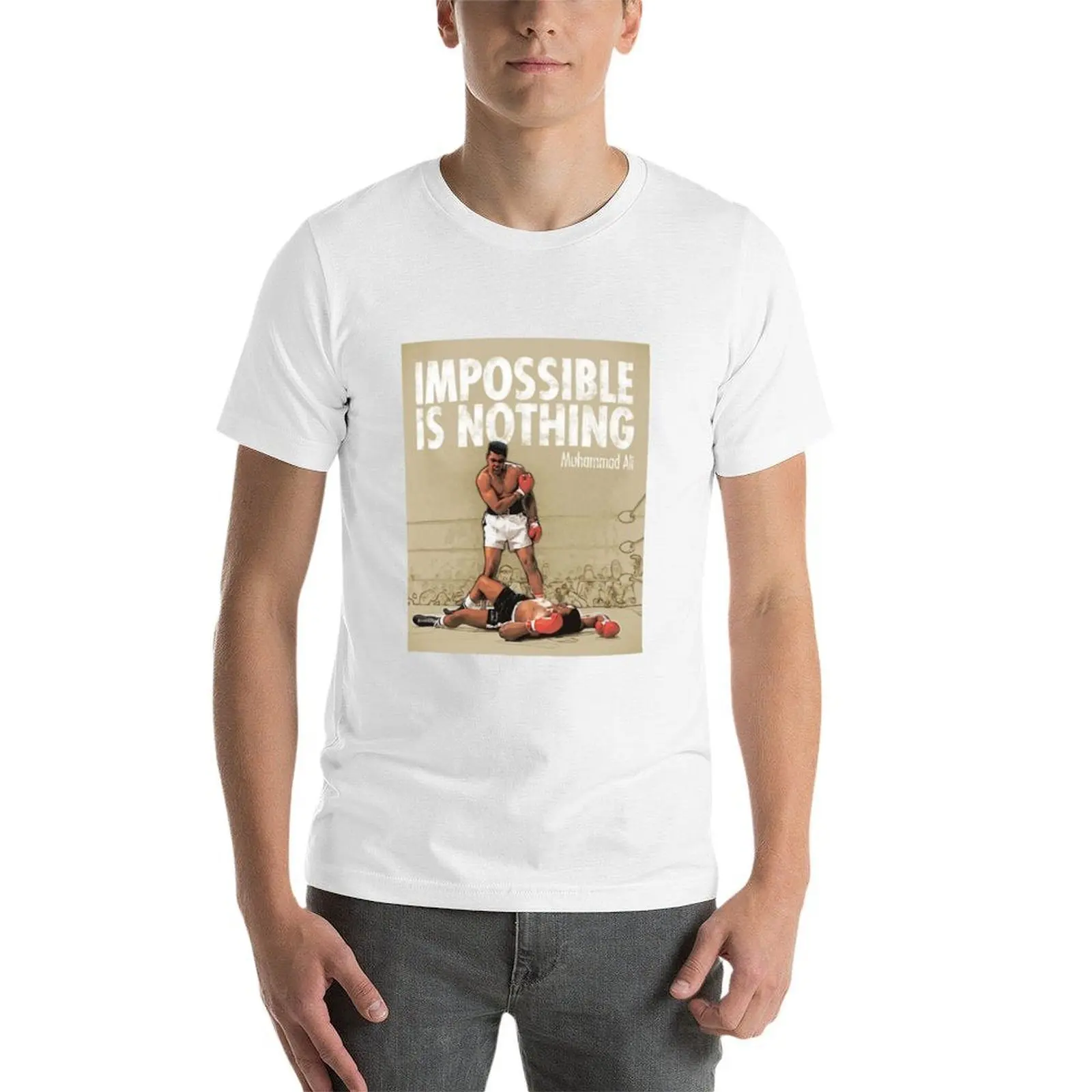 مستحيل لا شيء تي شيرت جرافيك تي شيرت للرجل القطن تي شيرت رجل تي شيرت للرجل سليم تي شيرت مجسم