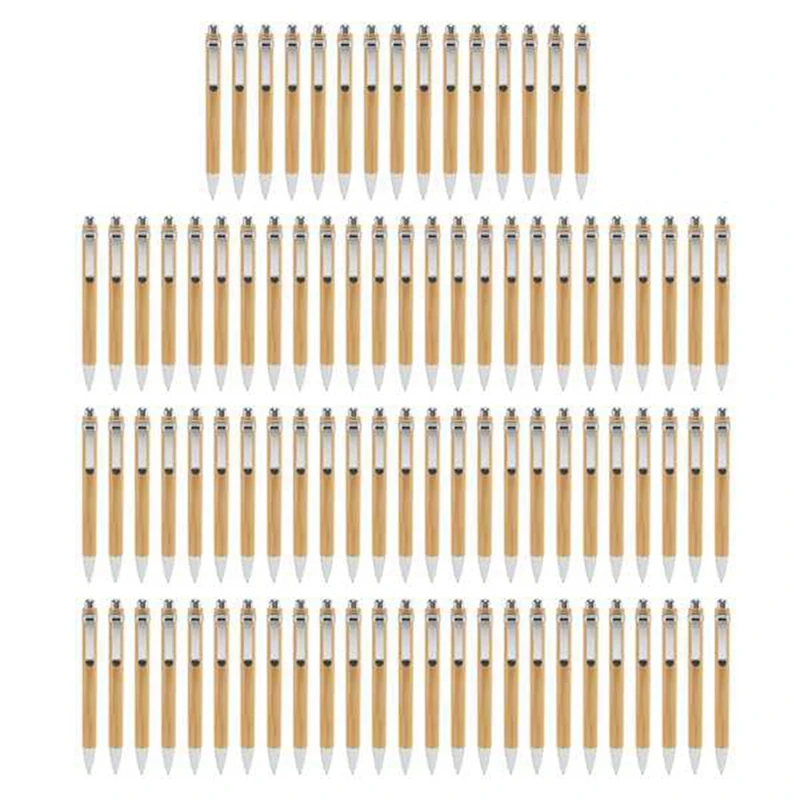 

90Piece Bamboo Ballpoint Pens Eco-Friendly Pen For Men Women Employee Writing Signature Journaling Home Office School