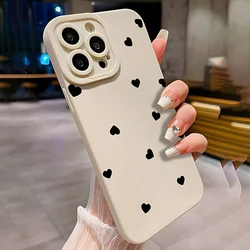 Perforated Edged Heart-Shaped Colorful Phone Case For iPhone 11 12 13 14 15 16 Pro Max XS X XR 7 8 Plus 16 Shockproof Soft Cover