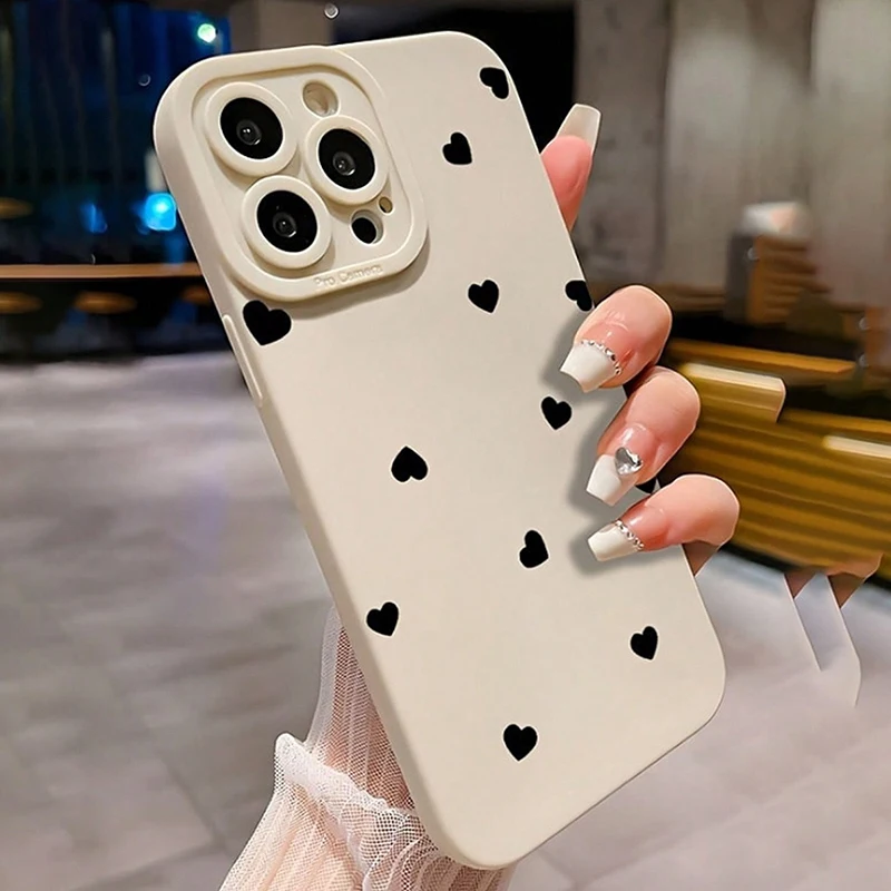 Kolorowe etui w kształcie serca z perforowaną krawędzią do Samsung Galaxy S25 S24 Ultra S23 FE S22 S21 Plus A55 A54 A53 A52S A35 A34 Cover