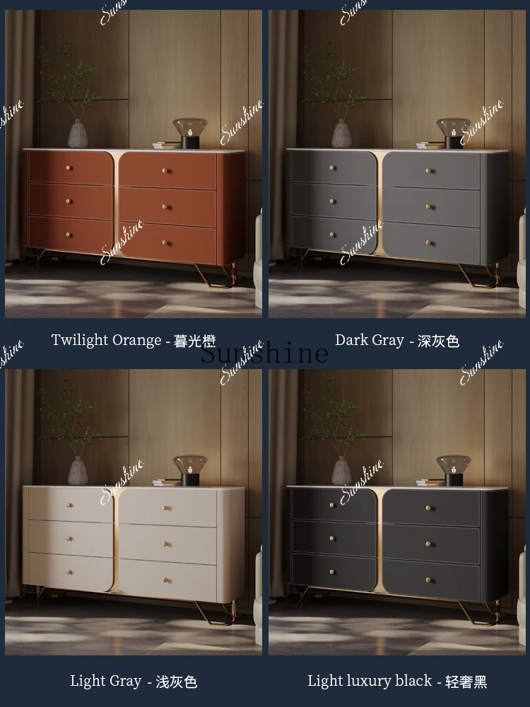 

Bedroom light luxury chest high-end solid wood living room dining side against the wall bedside design drawer FT