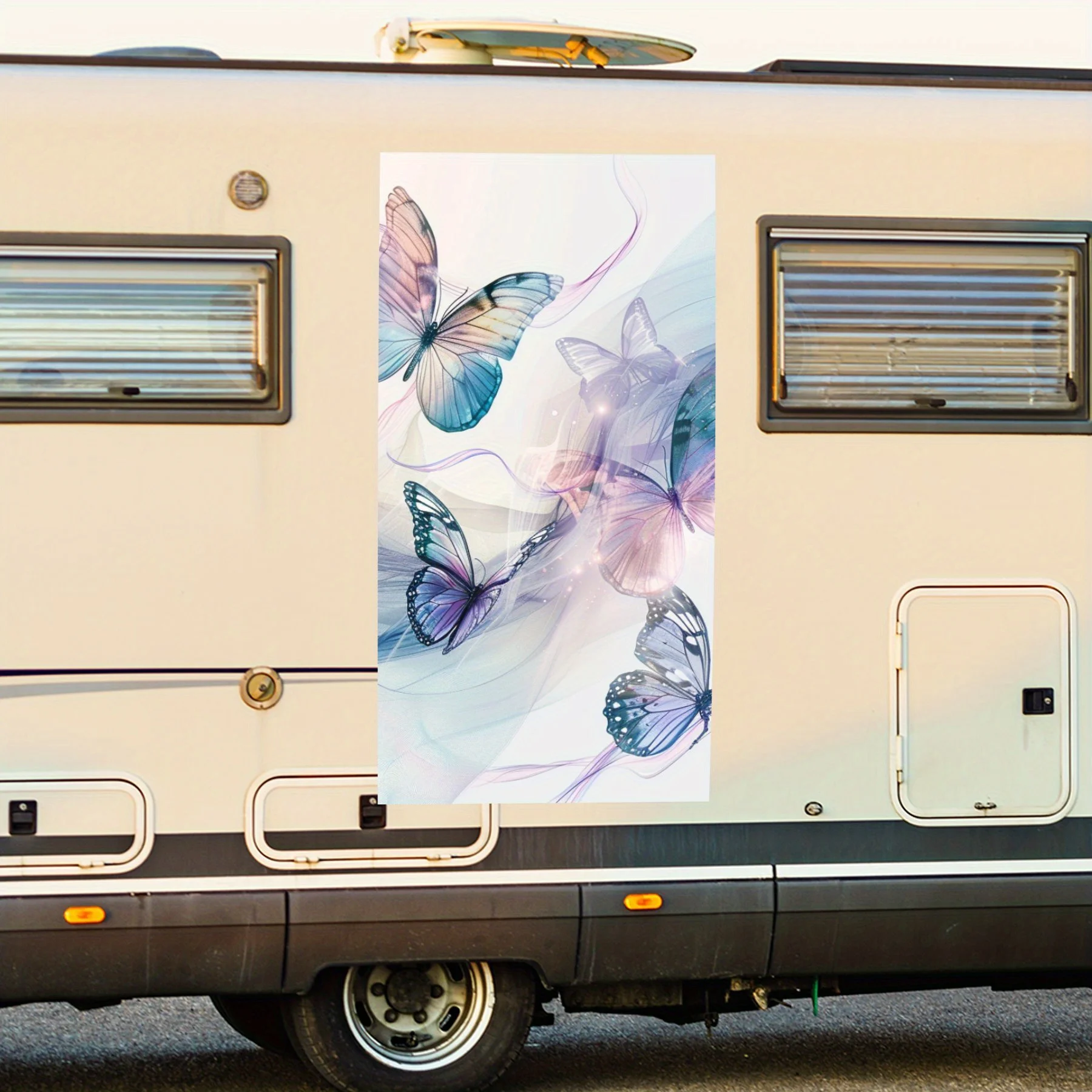 

Красочные бабочки в полете, виниловая наклейка для двери автомобиля на колесах, водонепроницаемые самоклеящиеся виниловые наклейки для хвоста автомобиля