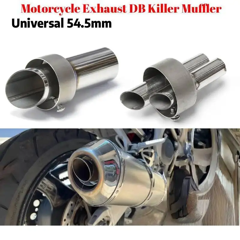 Universale 54.5mm Silenziatore Di Scarico Moto Tubo DB Killer Silenziatore Rimovibile Riduttore di Suono Per Honda Yamaha Eliminatore di Rumore