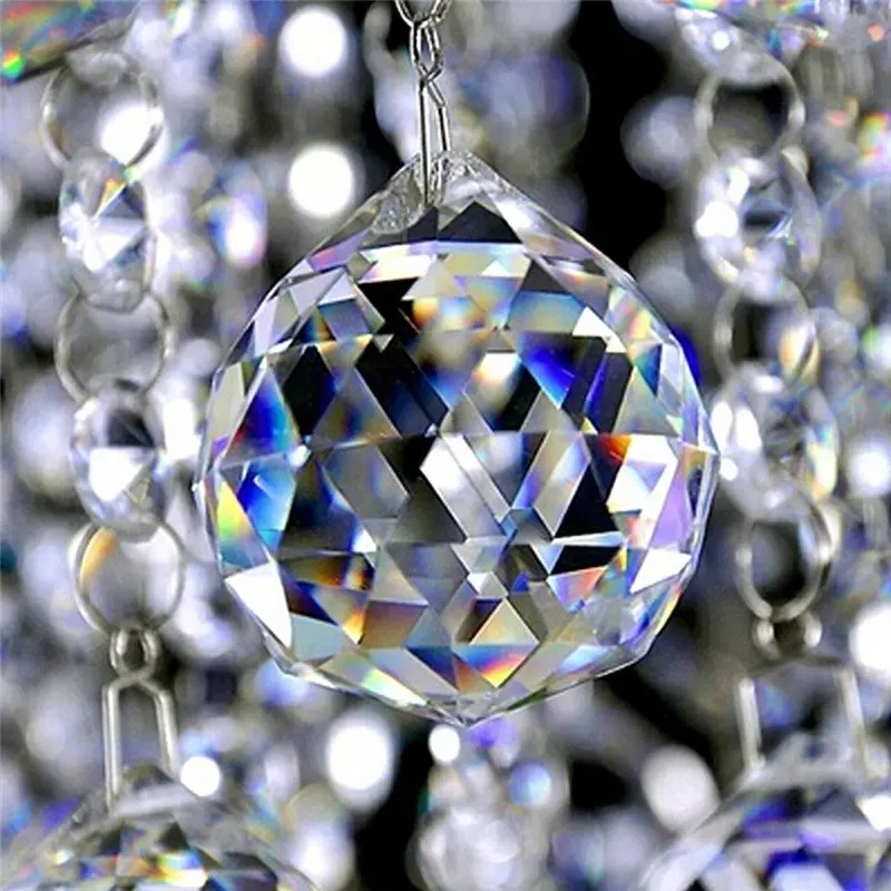 

30/40mm Hanging Clear Crystal Lighting Ball Prisms DIY Pearl Curtain Accessories Materials, Lighting Fixtures Pendants