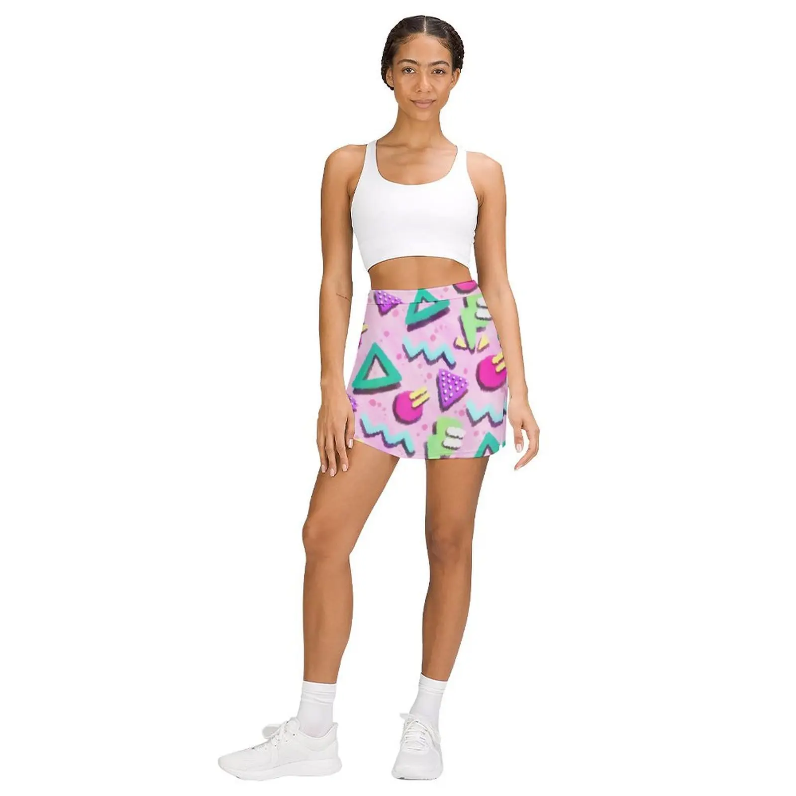 Minifalda con estampado de los años 80 para mujer, ropa de estilo japonés, ropa de diseñador de lujo, falda kawaii, color rosa Pastel