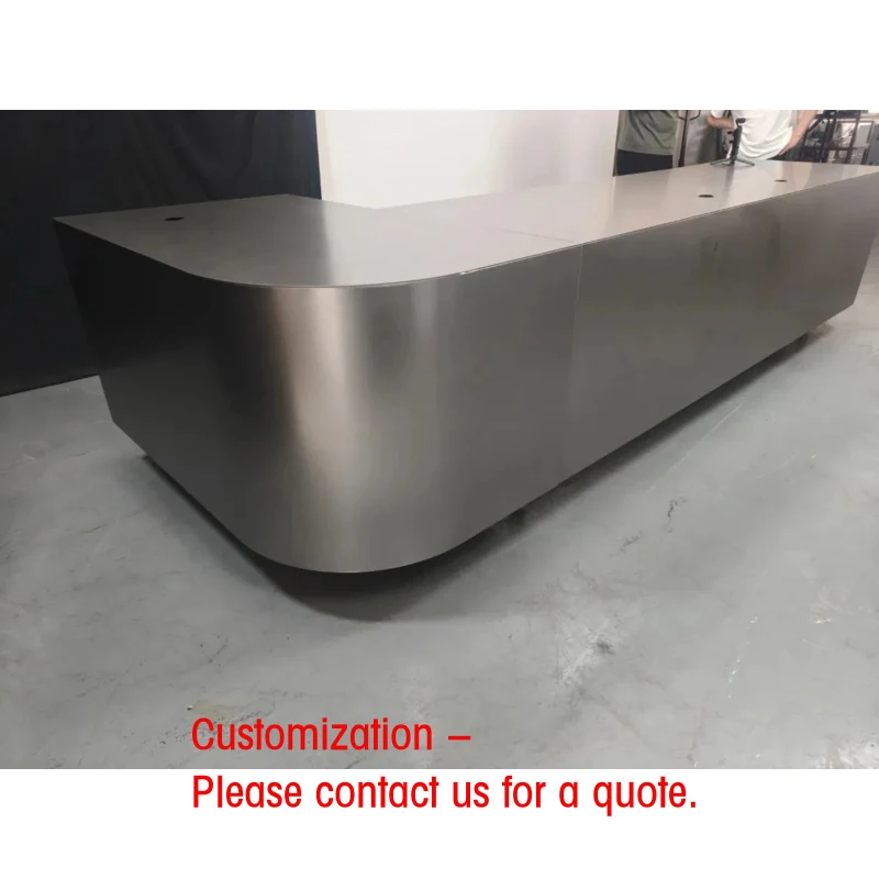 

custom.Industrial Retro Heavy Duty Stainless Steel Retail Service Counter LED Lighting Company Showrooms Shoppi