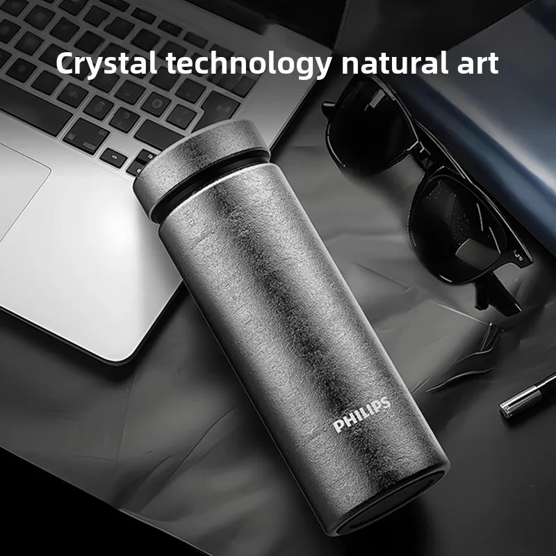 Philips AWP3361 400ml  Vacuum Thermos Cup Crystal Frost Texture Tea Separation Insulated Water Bottle For Business Gift