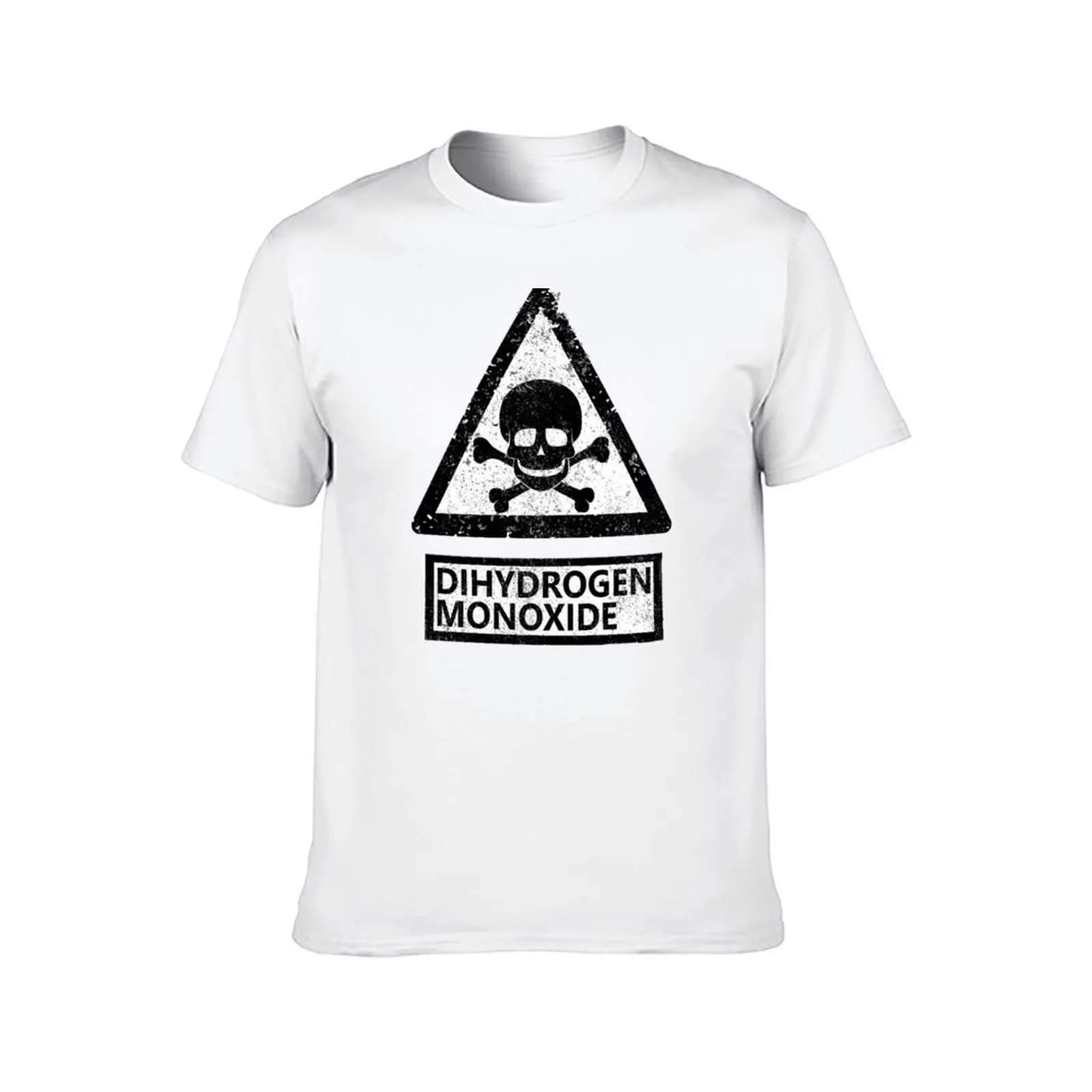 Dihydrogen أول أكسيد تحذير مع الجمجمة تي شيرت القطن تي شيرت رجل 100% أنيمي التي شيرت تي شيرت #2