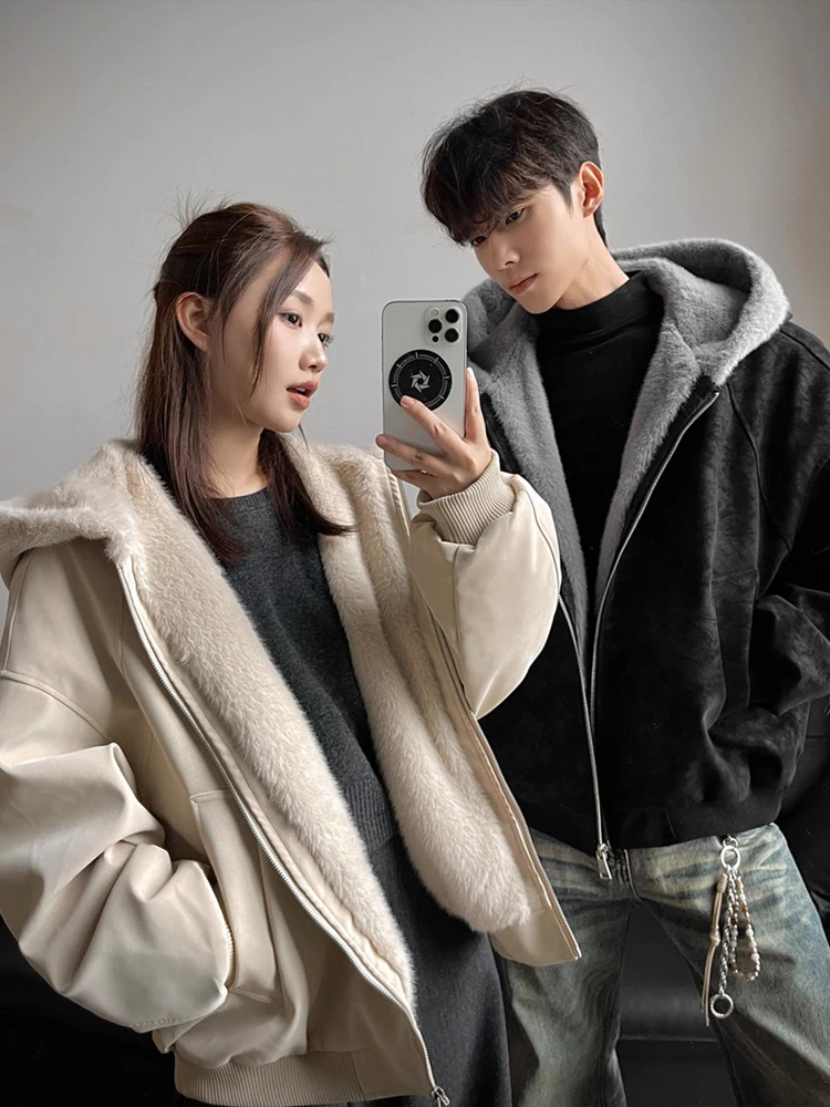 

Мужская зимняя хлопковая куртка с капюшоном в стиле ретро, теплая хлопковая одежда для пар, молодежная одежда с узором горного орла...