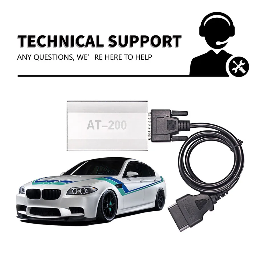 

AT-200 Reader and ECU Programmer for Car Keys Supports MSV90/MSD85 & VW MED17/DQ200 Clone with New Features Added