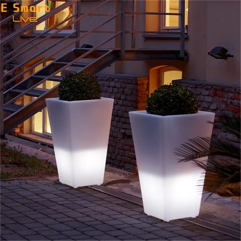

Flower Pot with Light Hotel Planters Party Decorations Led Floor Lamp Christmas Lights Standing Lamp Glow Led Flower Planter Pot