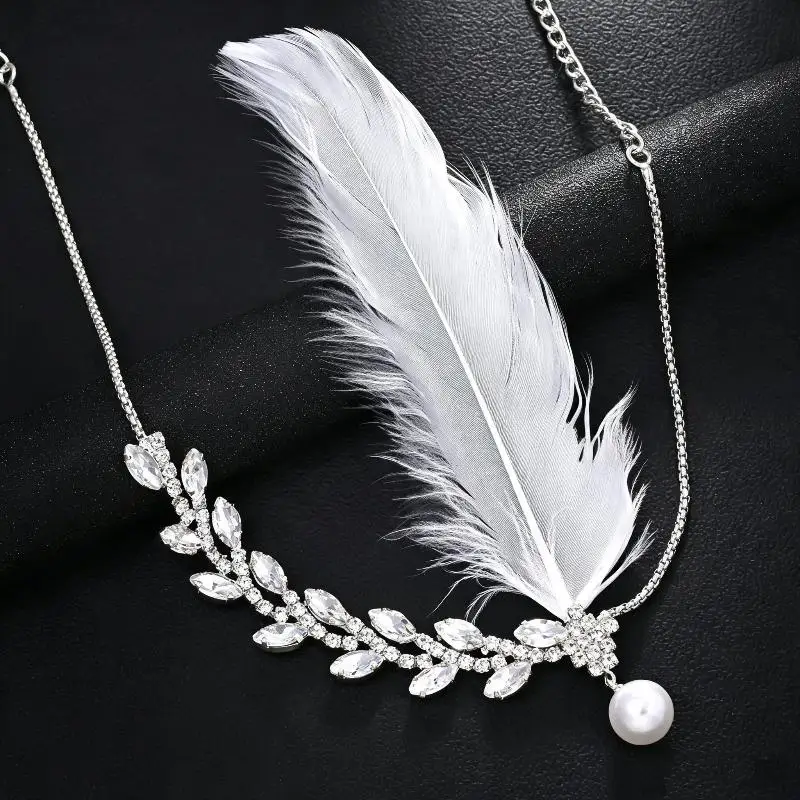 Vintage Feder-Pailletten-Stirnband Kristall-Fascinator 1920er Jahre Maskerade Elegantes Party-Haaraccessoire für Frauen – Detail 6
