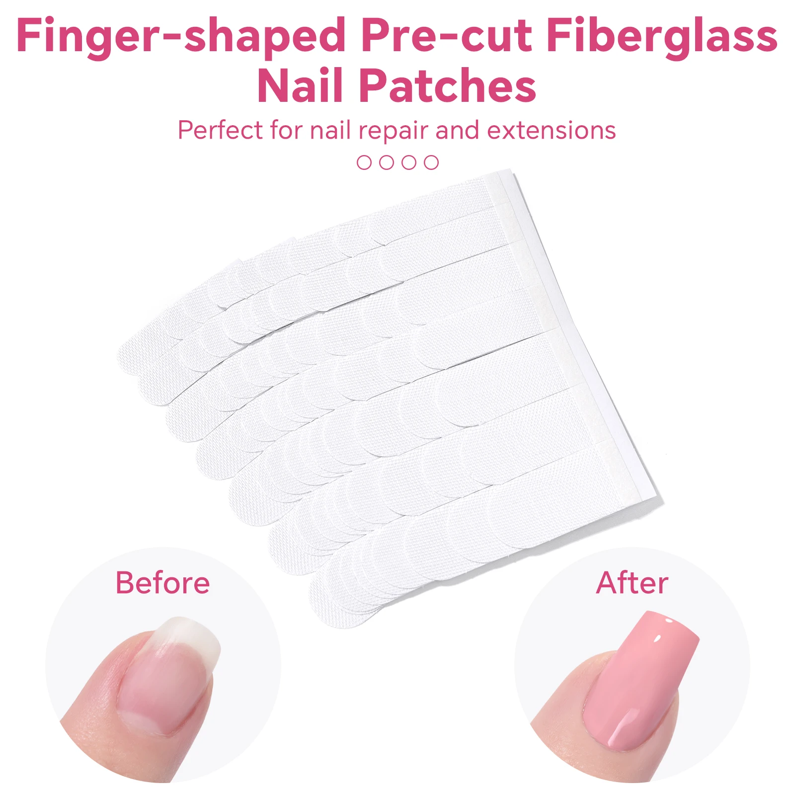

10Pcs Silk Fiberglass For Nail Extension Form White Professional Nail Patches Self Adhesive Non-Woven Silks Form Wrap