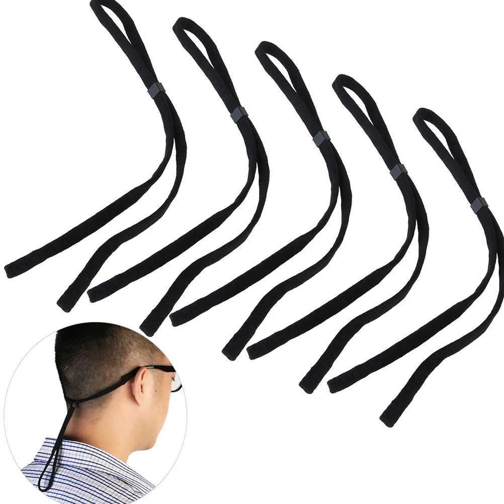 

10pcs Sunglass Straps Non Slip Adjustable Glasses Holder Eyewear Accessories Black Child Size Fits Thin Frames Sport goggles