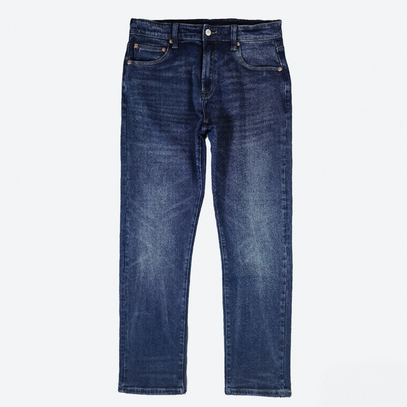 

RRL American Retro Elastic Denim Jeans Indigo Waed Thi Straight Leg Men's Breathable Comfortable Cotton Stretch Jeans
