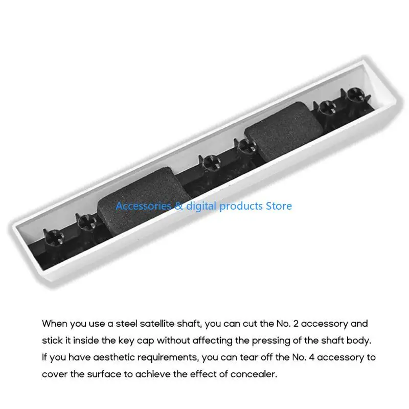 77JD 4PCS/Set Spacebar Sound Insulation Foam Noise Absorbing Cotton For 6.25 7U Space