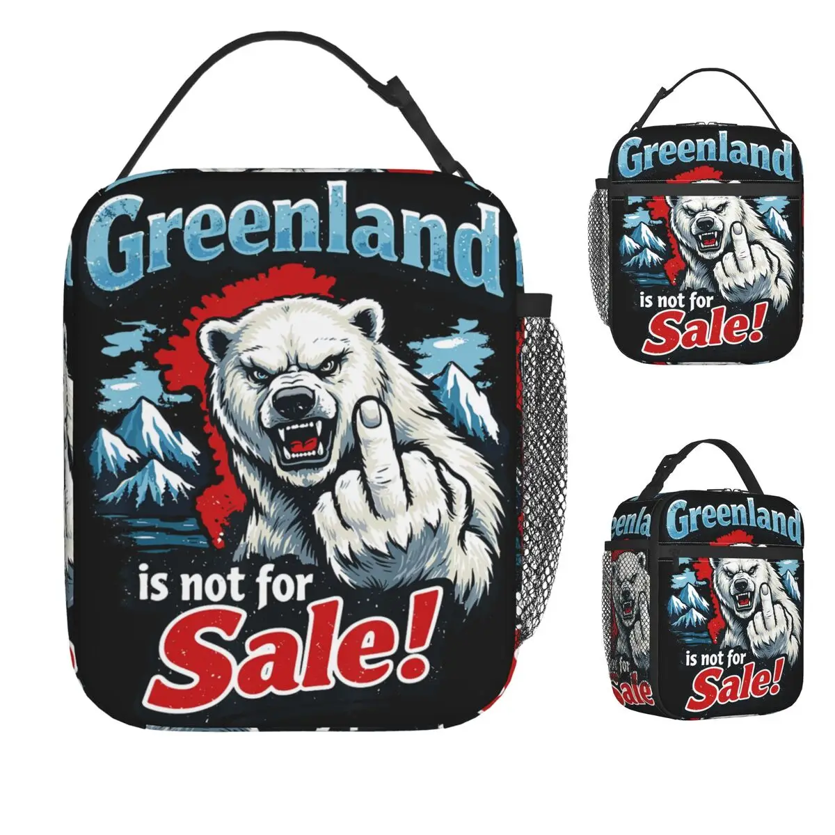 

Сумка для обеда с забавным принтом «Гренландия не продается», пляжная сумка для обеда для мужчин, термосумка для обеда с забавным принтом, водонепроницаемая сумка-холодильник