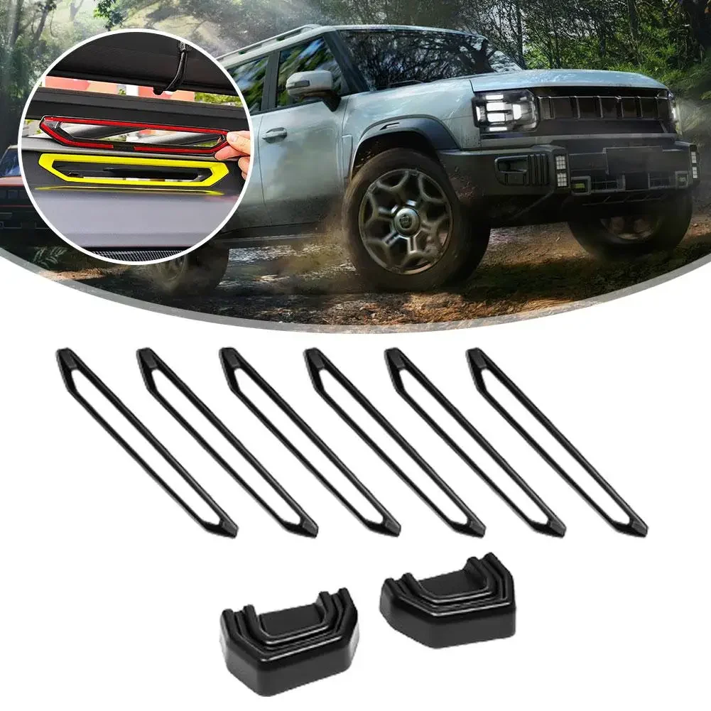 

8PCS/Set New Jetour 2023 2024 Jetour T2 Carbon Fiber Style Roof Cover Rack Decorative Plate Strip Iuggage