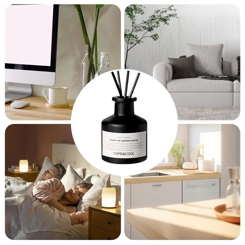 Bathroom Scent Diffuser 50ml Scented Oil Diffuser Long-Lasting Bathroom Air Freshener Natural Aromatherapy Diffuser Set With 4