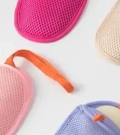 

Bath Cleansing Foaming Net With Lanyard Double-Sided Oval Soap Bag Body Exfoliating Scrubber Sponges Bathroom Mesh Soap Pocket