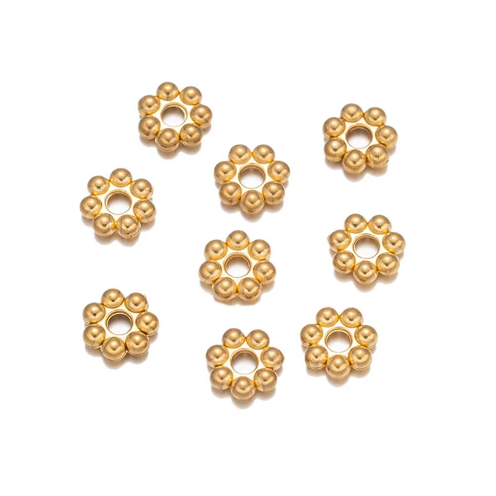 Perles d'espacement en acier inoxydable pour bracelets de bricolage, détruire AndrSnowflake Flower, colliers de la présidence, fournitures de bijoux de direction, accessoires, 20 pièces